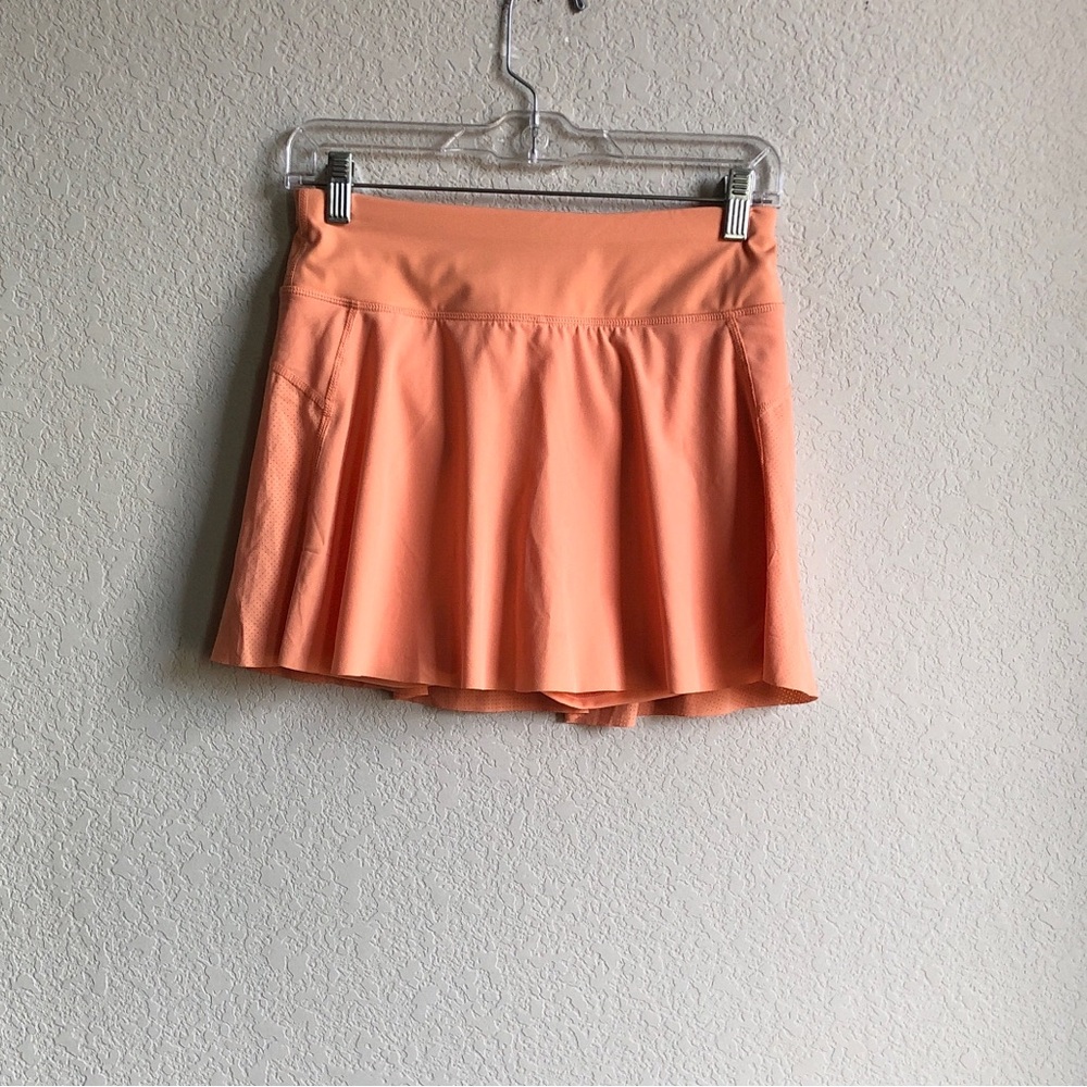 Sweaty Betty Swift Workout Skirt Skort Lined Tennis Golf Orange Small